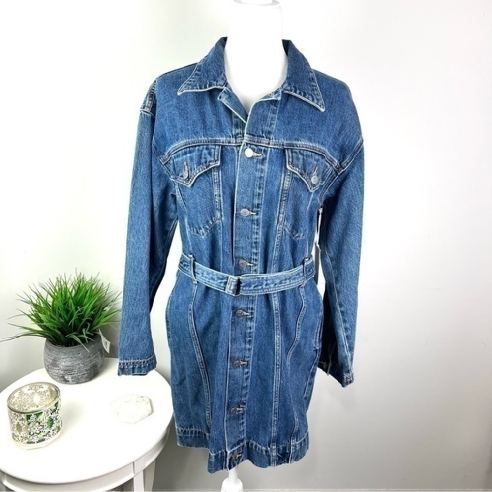 ÉTICA Mini Dress womens size small denim Joelle jacket dress - Picture 4 of 12